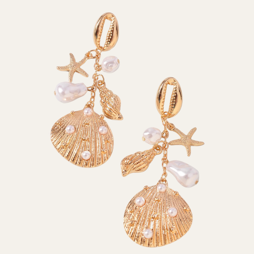 Shellfish Pearl Dangle Earrings