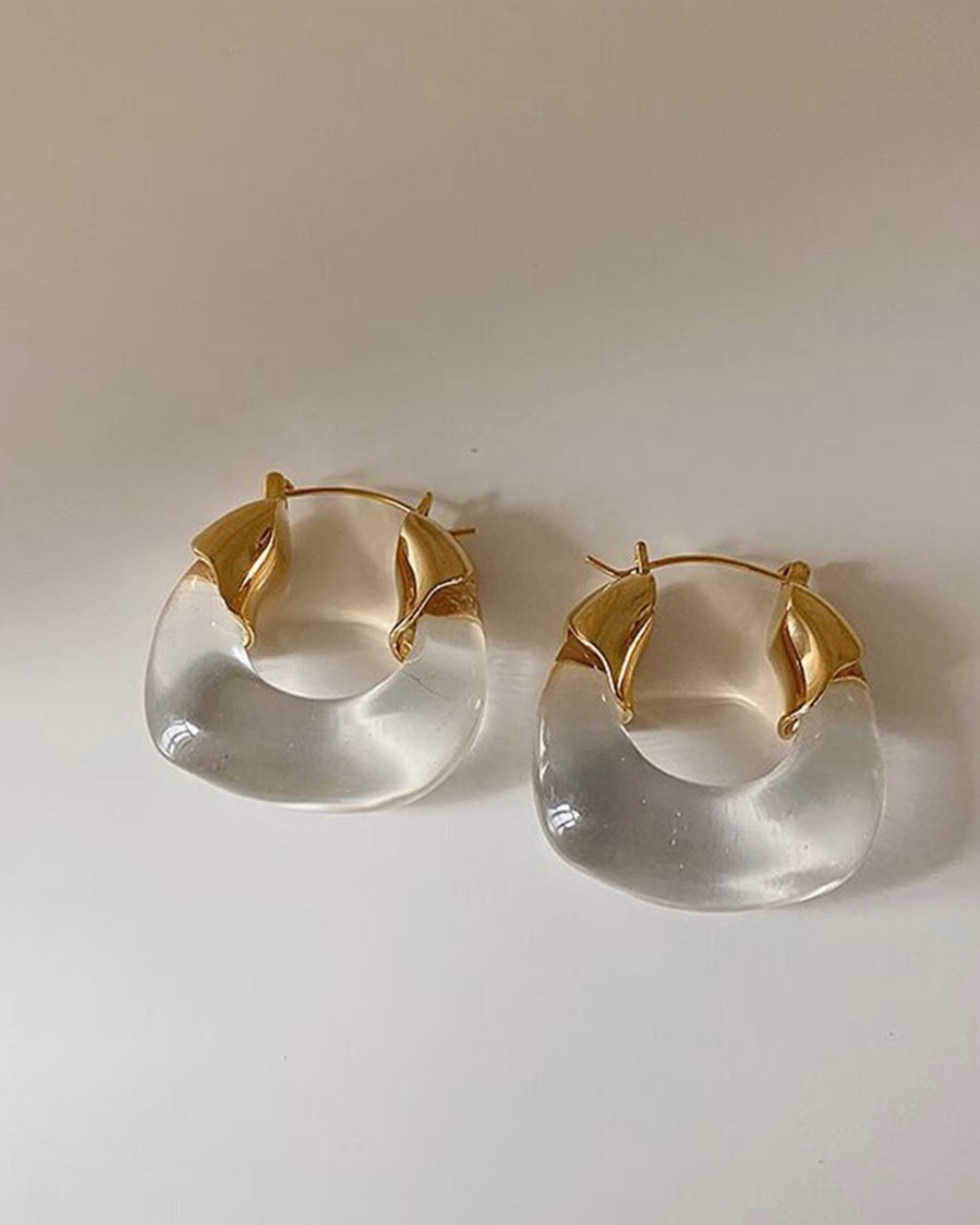 Clear Acrylic Hoop Earrings