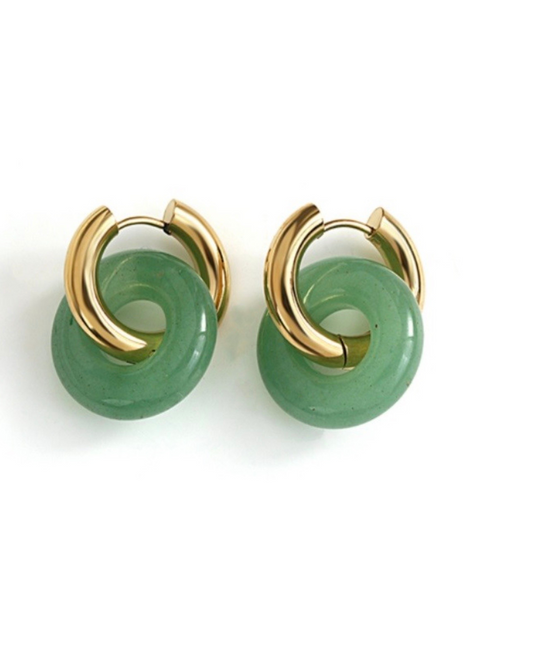 Circle Stone Earrings