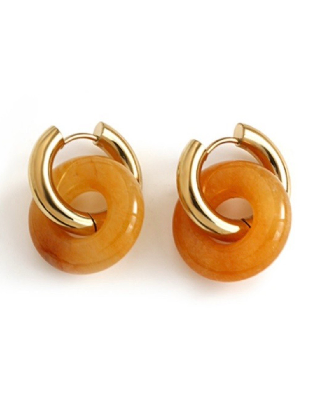 Circle Stone Earrings